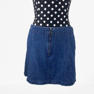 Trafaluc for Zara Front Zip Denim Mini Skirt Small